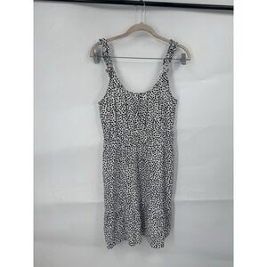 Banana Republic Factory Mini Dress Women S White Spotted Ruffle Preppy Spring